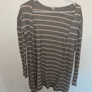 Gray and pink stripped cardigan